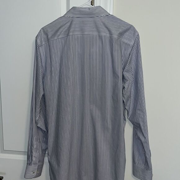 Banana Republic Blue & White Striped Non-Iron dress work shirt L Camden Fit 👍 - Picture 6 of 6
